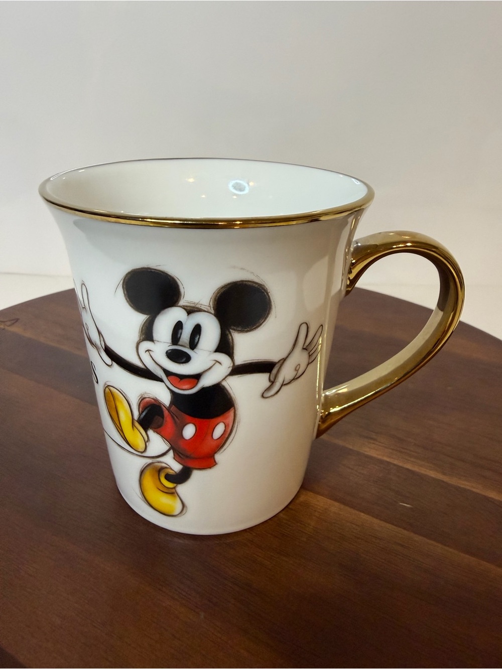 Disney 100 Mickey Mouse Gold Trim Mug Sketch Happiness Is A State Of Mind